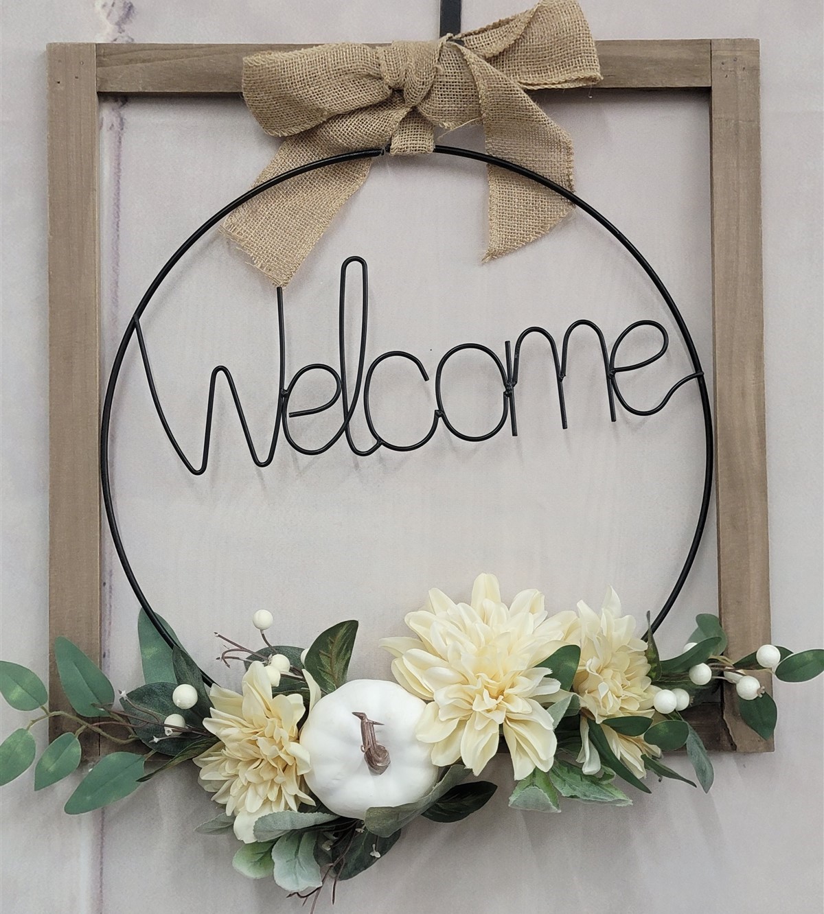 Victorian Trading Co Simple Beauty Floral Rustic Welcome Sign 20×20 41A