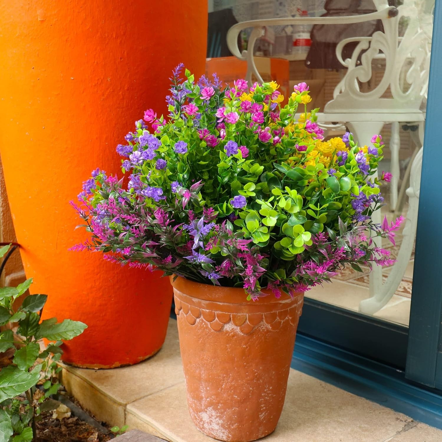 Beautiful Eco-Friendly Artificial Flower Set – 24 Pieces for Any Season Outdoor