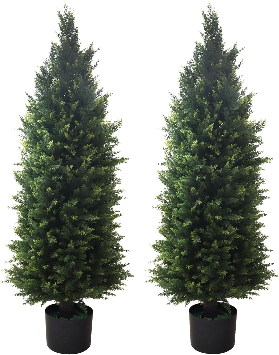 2 Pack 48 Inch Artificial Topiary Tree Faux Cedar Pine