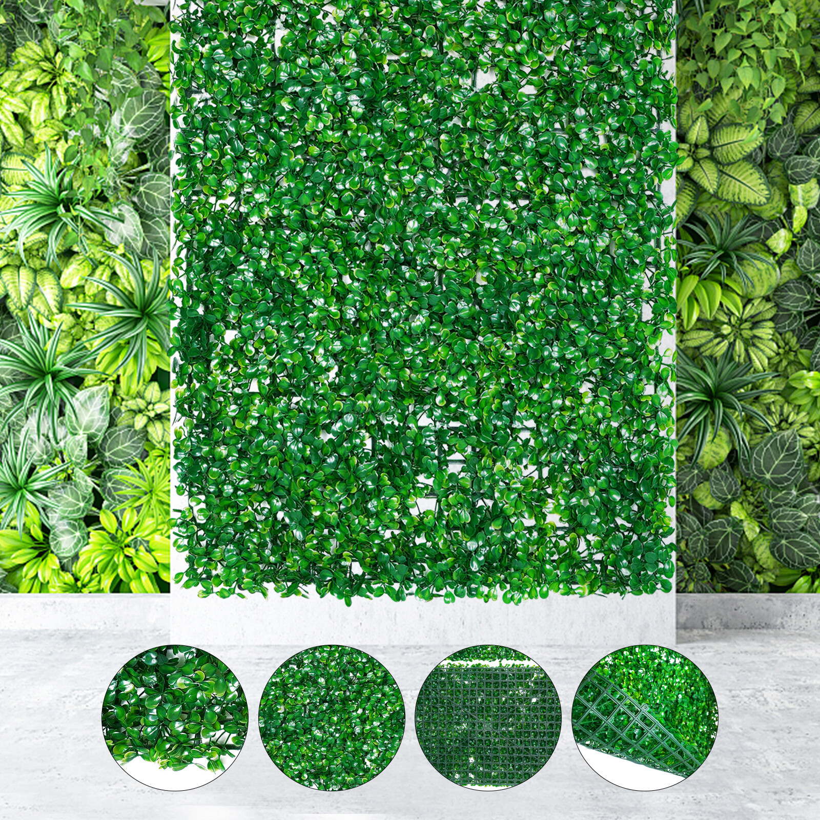 Artificial Plant Wall Fence Greenery Panel Decor Foliage Hedge Grass Mat 60x40cm