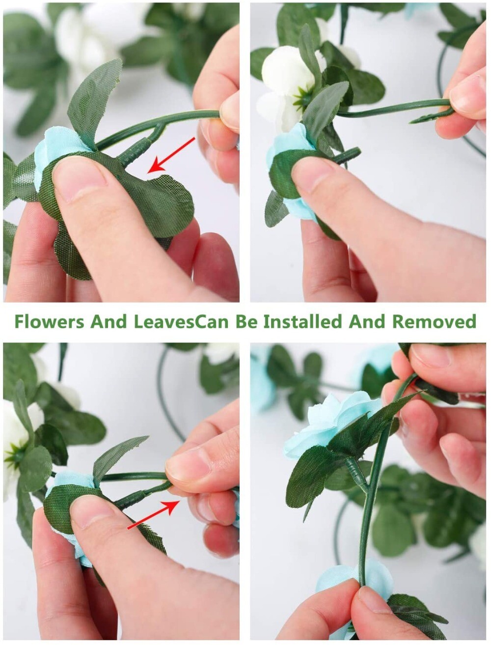 2 Pack Artificial Rose Vine Cherry Blossom Garland Flower Hanging Wedding Party