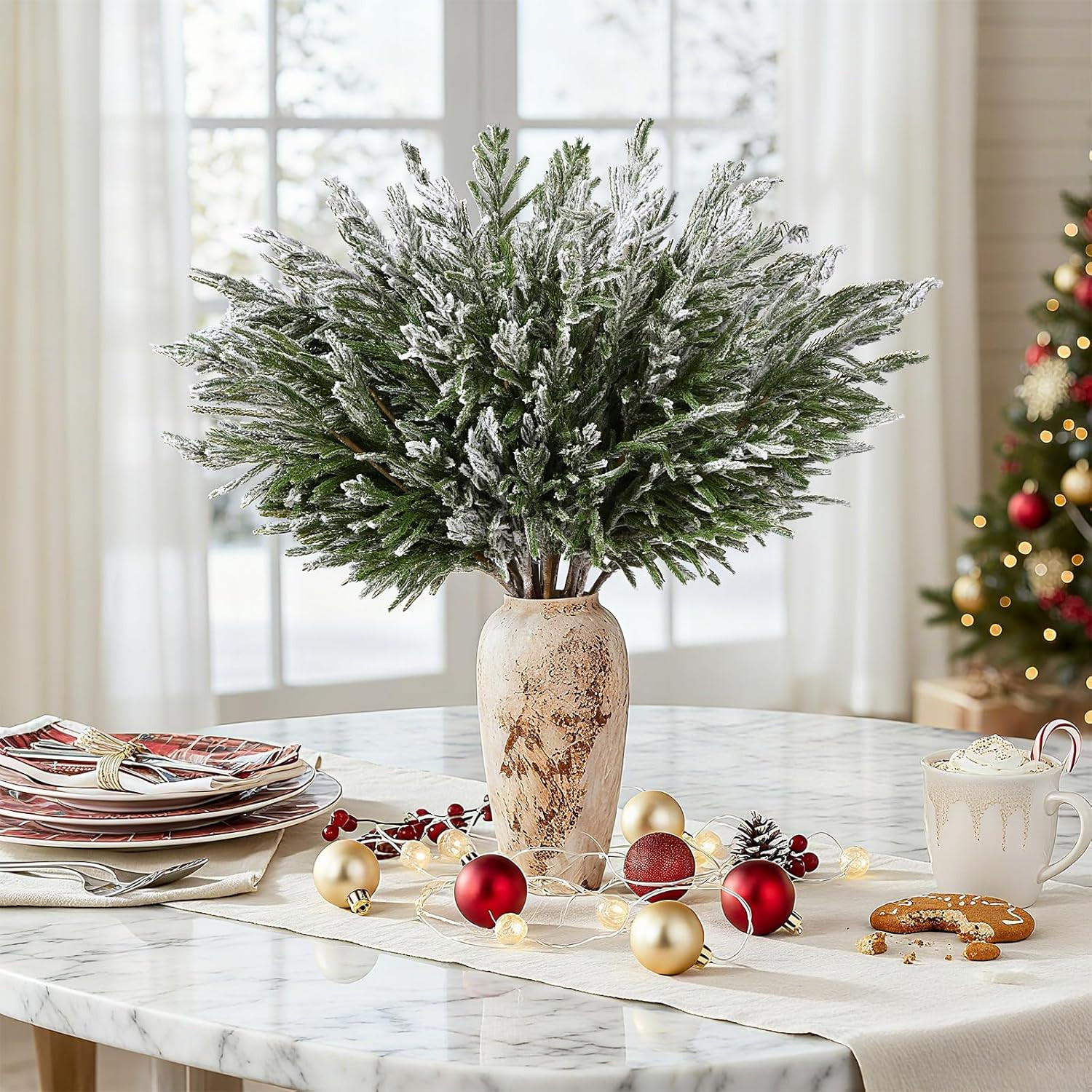 20 Pack 36″ Norfolk Pine Faux Branches for Christmas Decor & DIY Crafts