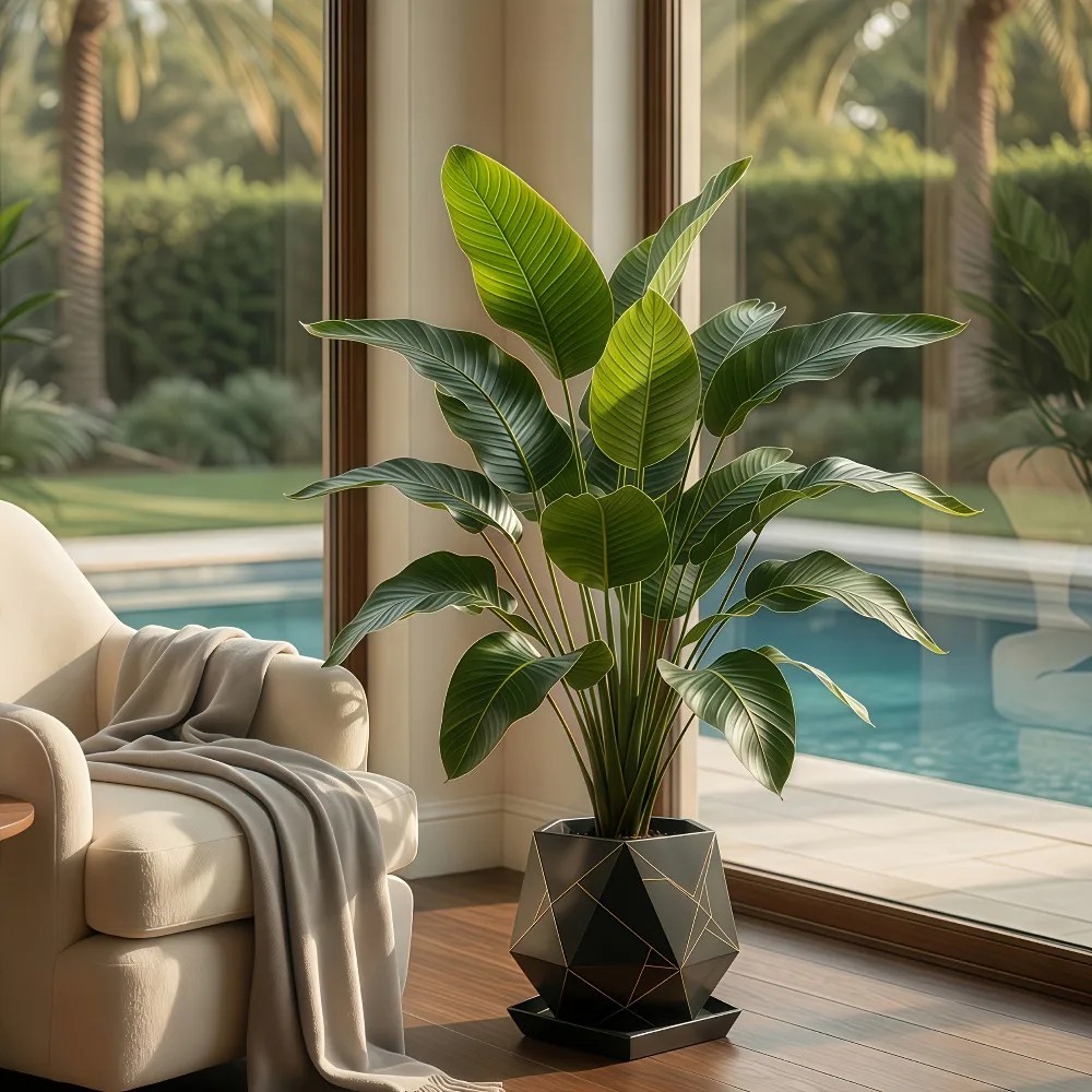 24 Leaf Artificial Banana Plant Large Faux Tropical Green Indoor Outdoor Decor