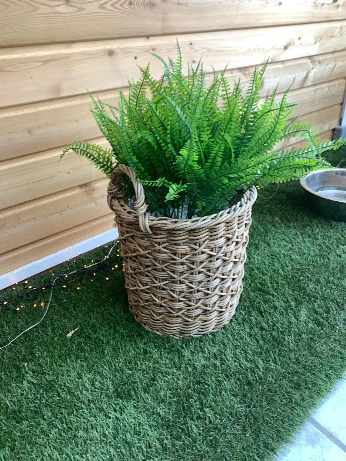 2pcs Artificial Boston Fern Plants UV Resistant Greenery Summer Outdoor Decor
