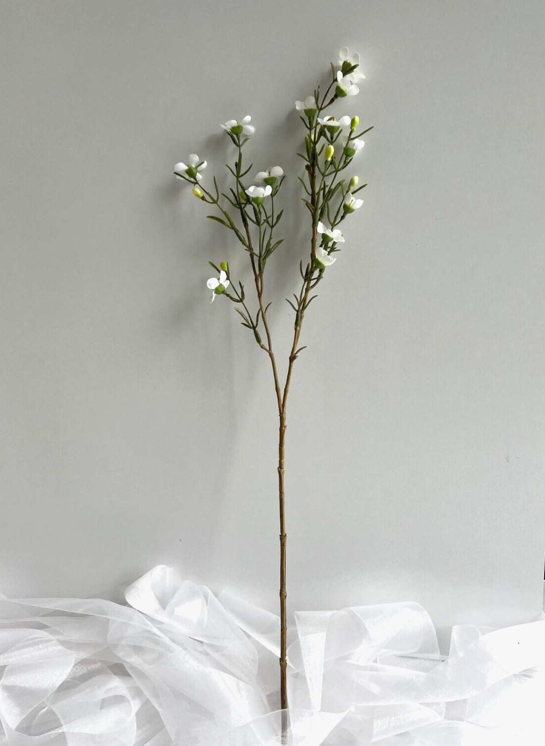 Australian Native Flowers Wax Flower Geraldton Wax Spray White Faux Silk Stem