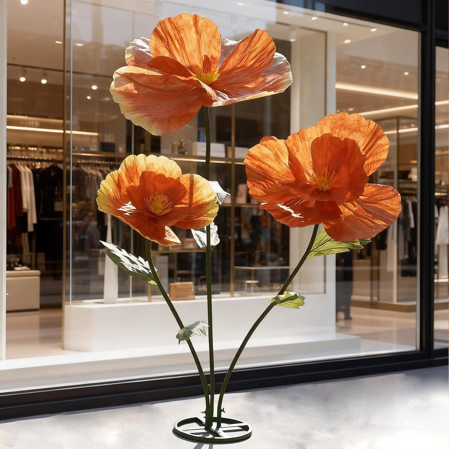 Giant Artificial Paper Flowers for Decoration with Stand,Tall Artificial Bloom f