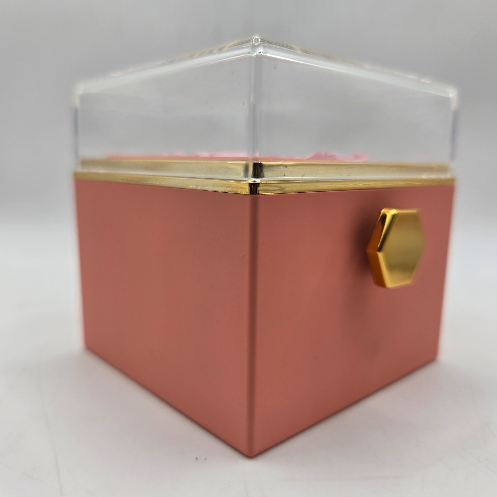 Preserved Eternal Pink Rose Flower Gift Box With Jewelry Box