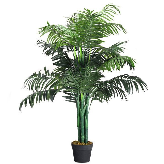 3.5Ft Artificial Areca Palm Decorative Silk Tree W/ Basket In/Outdoor Decor Home