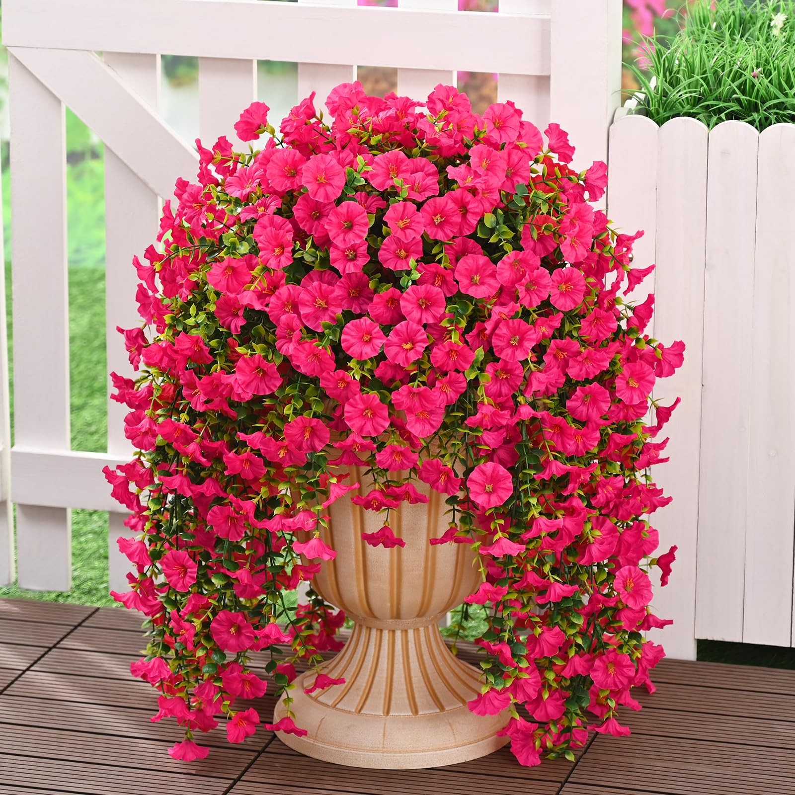 MARTINE MALL 8 Pcs Look Real Artificial Flowers for Outdoors, Realistic Artif…