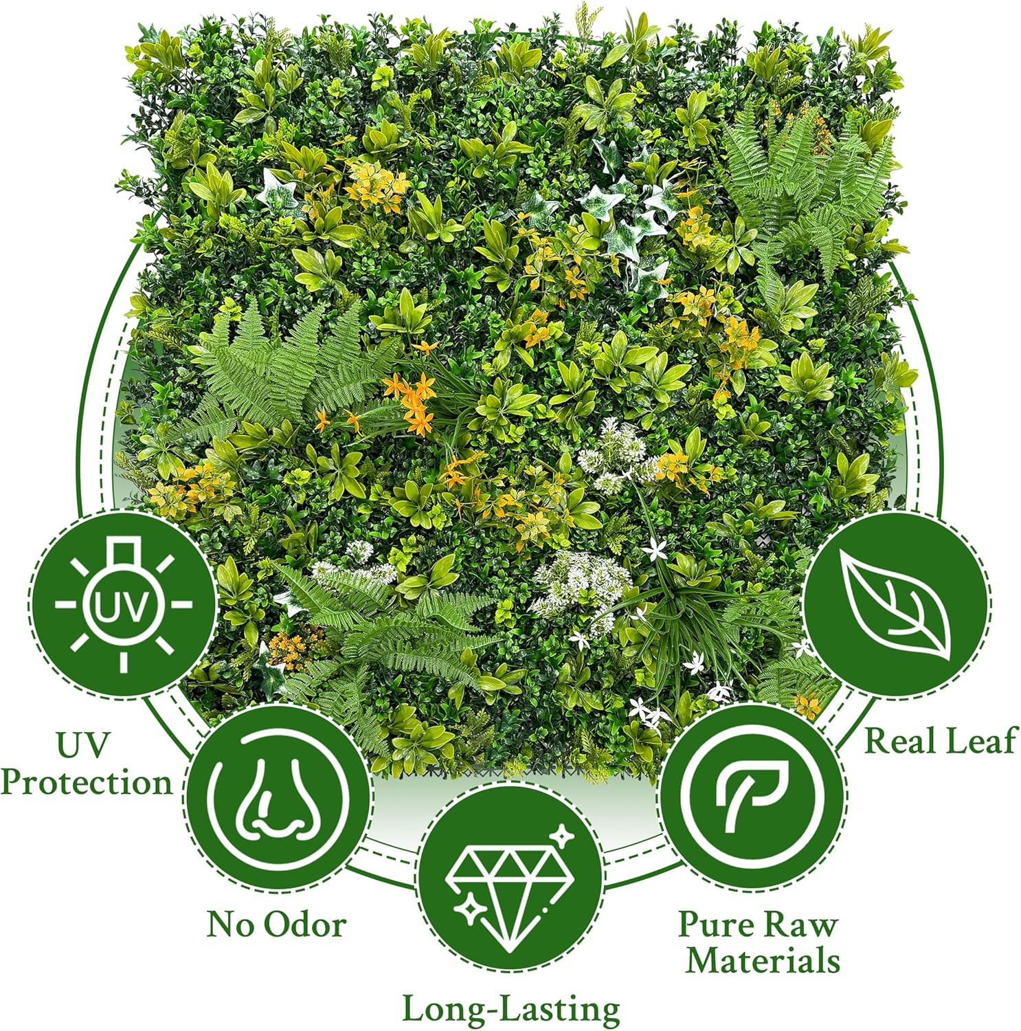 20″x20″ Artificial Boxwood Hedge Panels – UV-Resistant Privacy Screen Decor