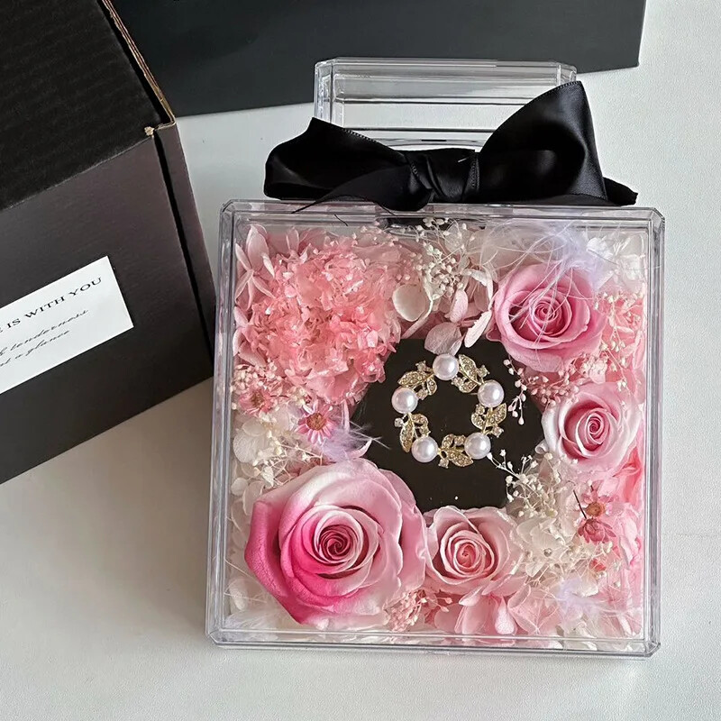 Wholesale Acrylic Roses in an Eternal Gift Box with Perfume Bottles