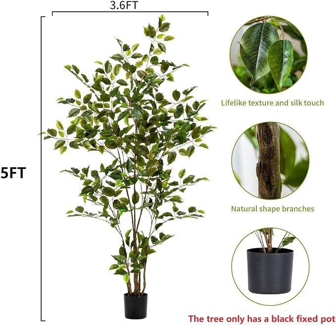 LPN – Bailikang Artificial Indoor Ficus Tree – 5 ft