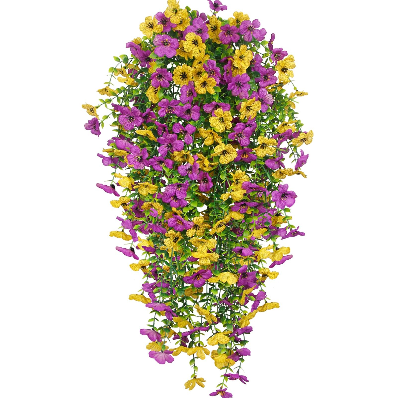 4 Pcs Artificial Hanging Flowers for Outdoors Spring Summer Faux Silk Daisy F…