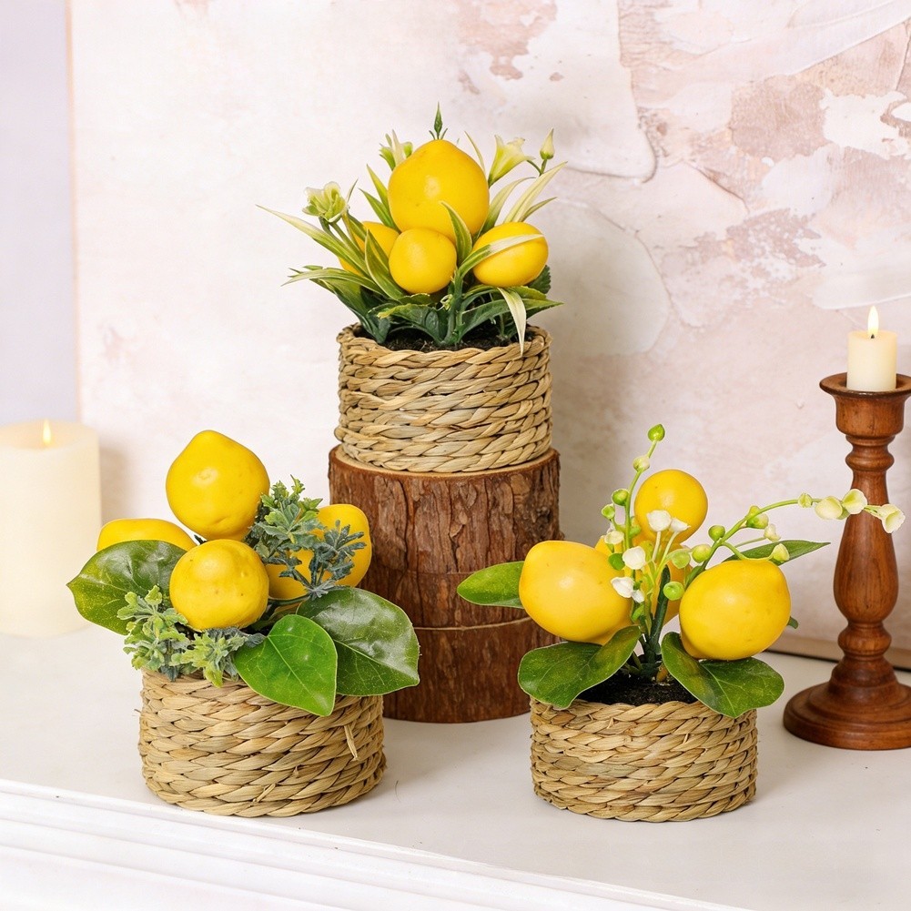 Artificial Lemon Tree FOR MINI Potted Plant Decor for Home Office Wedding