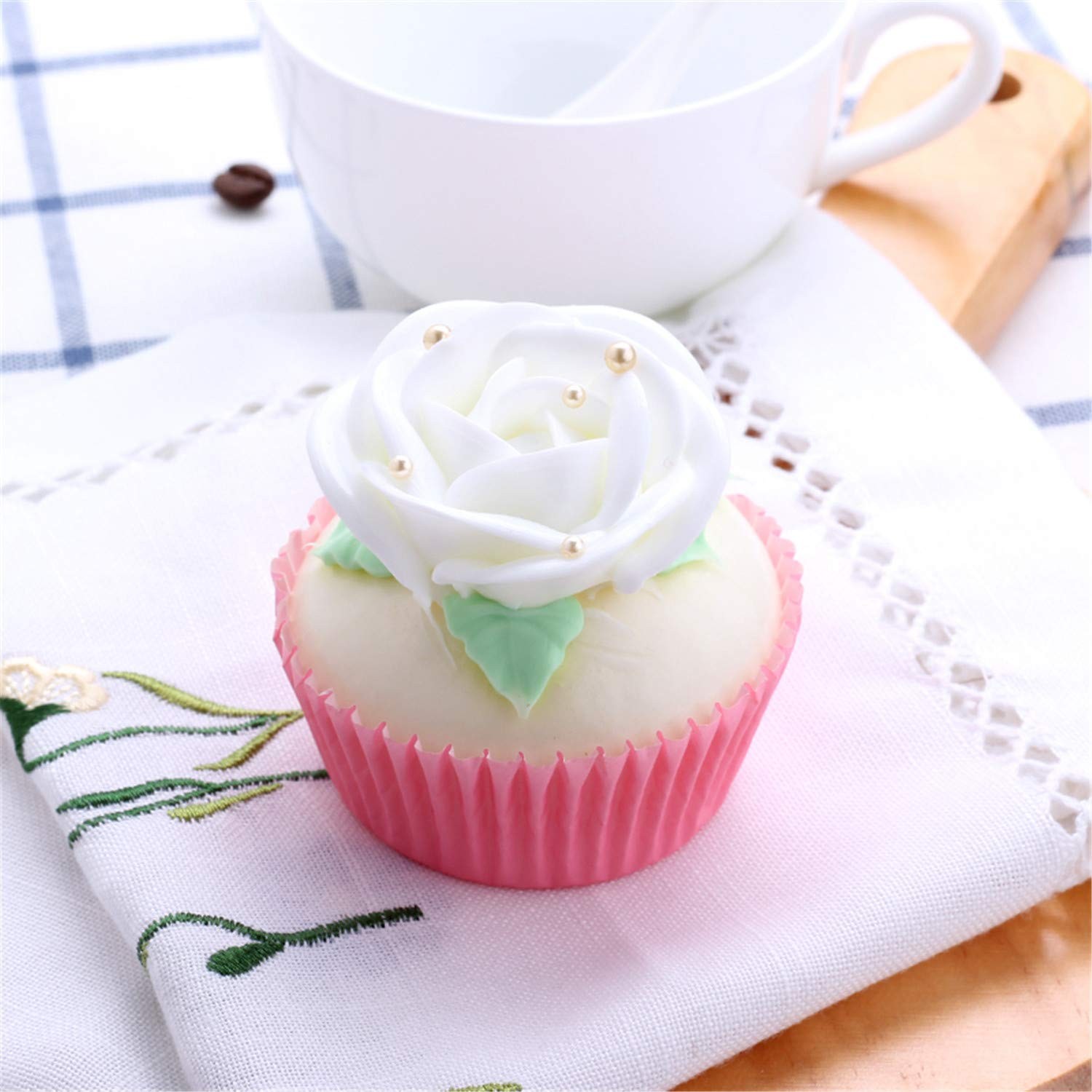 6 PCS Realistic Artificial Rose Cupcake Model Fake Cake Photography Prop