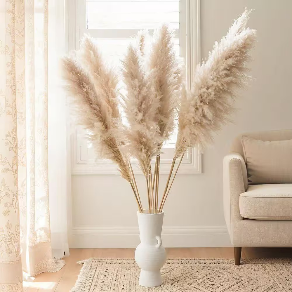 40In Dried Pampas Grass for Floor Vase, Natural Boho Decorations for Home, Weddi