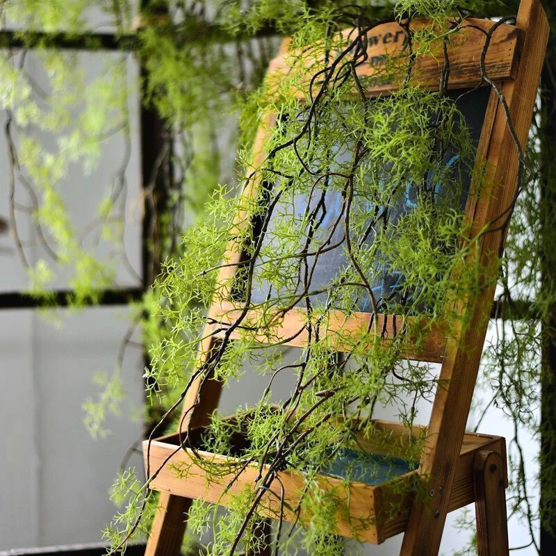 57 inch Artificial Green Twig Vines Faux Water Plants Rattan for Wall Decoration