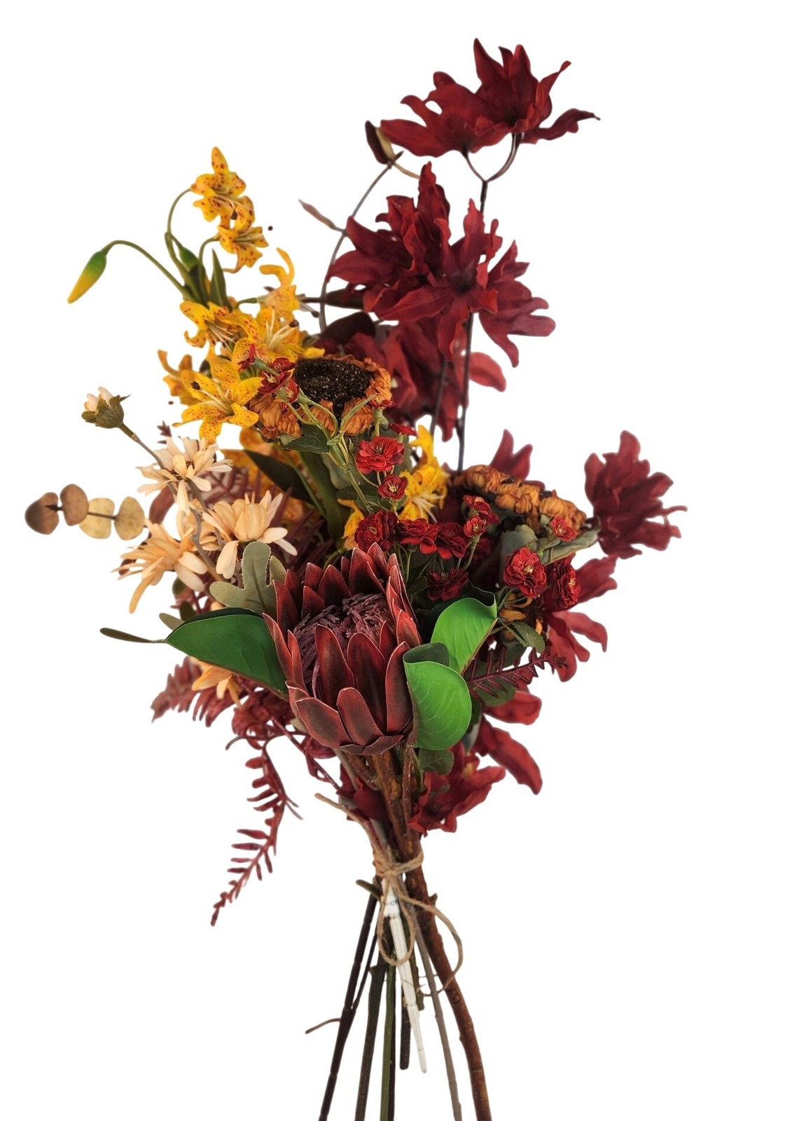 Artificial Mixed Floral Bouquet With Sunflowers Protea Lily & Daisies 20-25 Inch