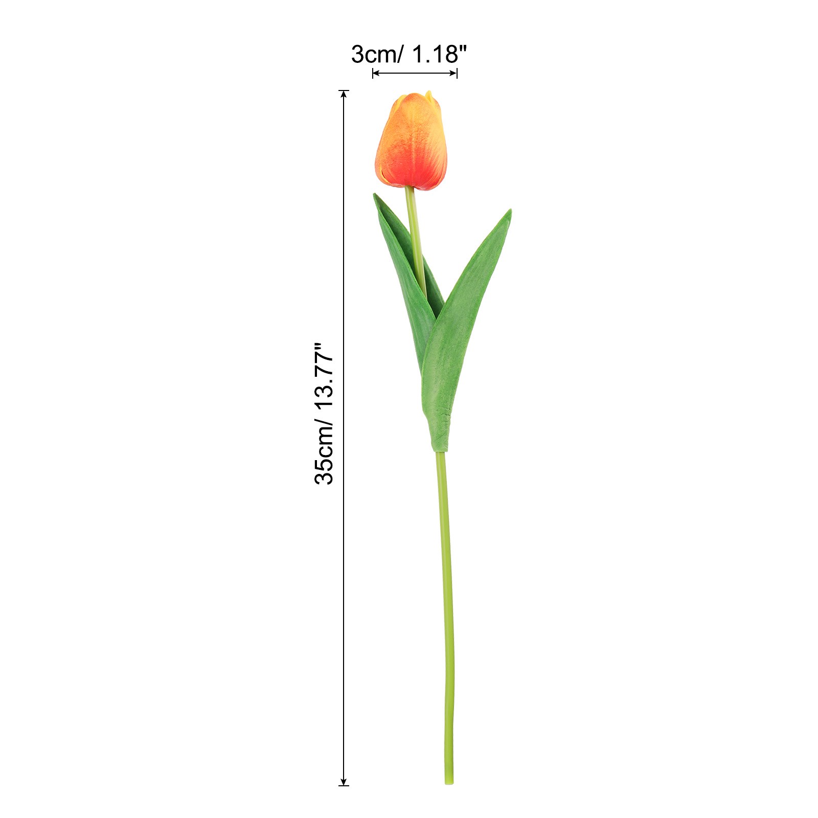 24Pcs Fake Tulips Artificial Flowers PU Artificial Tulips Real Touch Orange
