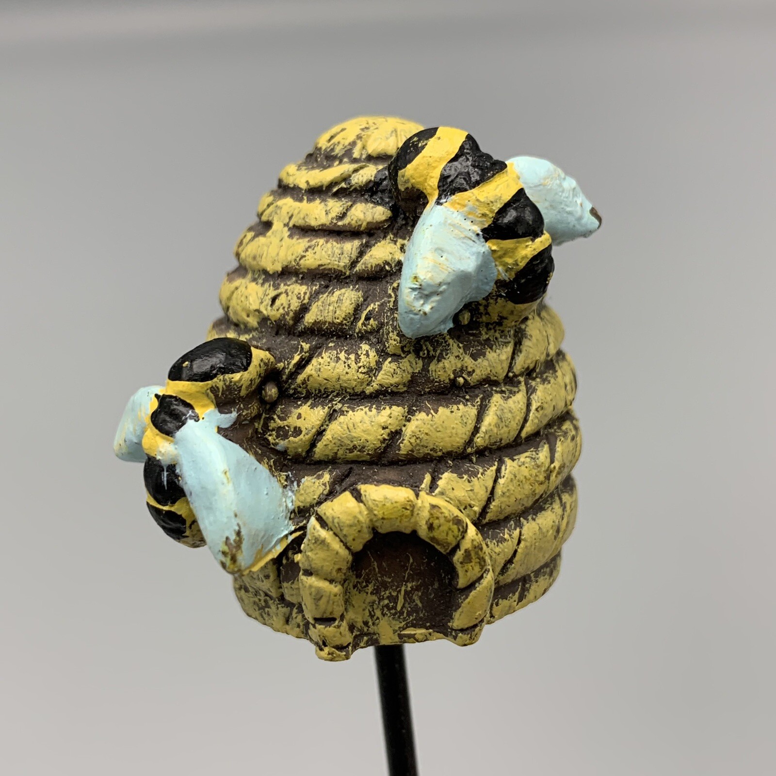 Bumble Bees Bee Skep Fairy Garden Potted Plant Decor Accent Flower Bouquet