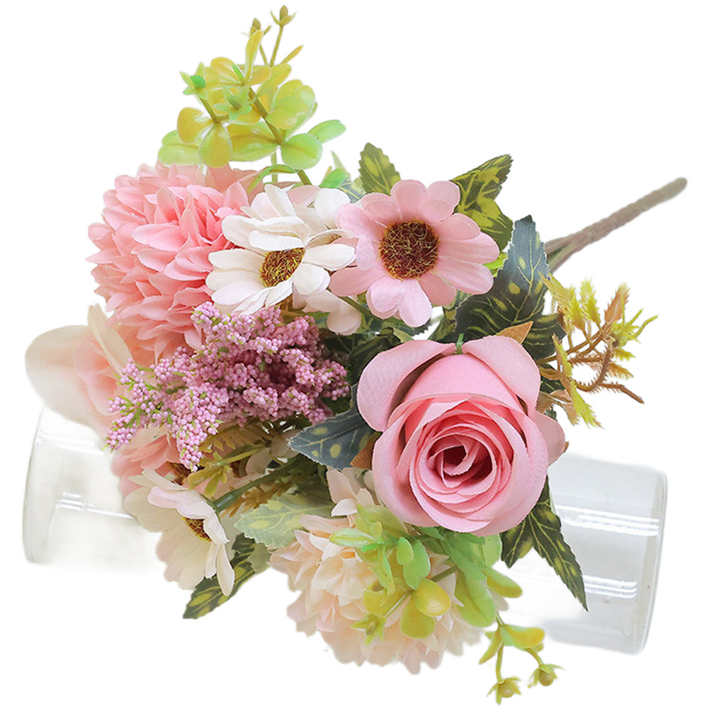 7 Bloom Persian Rose Arrangement Silk Plastic Foam for Wedding Photography