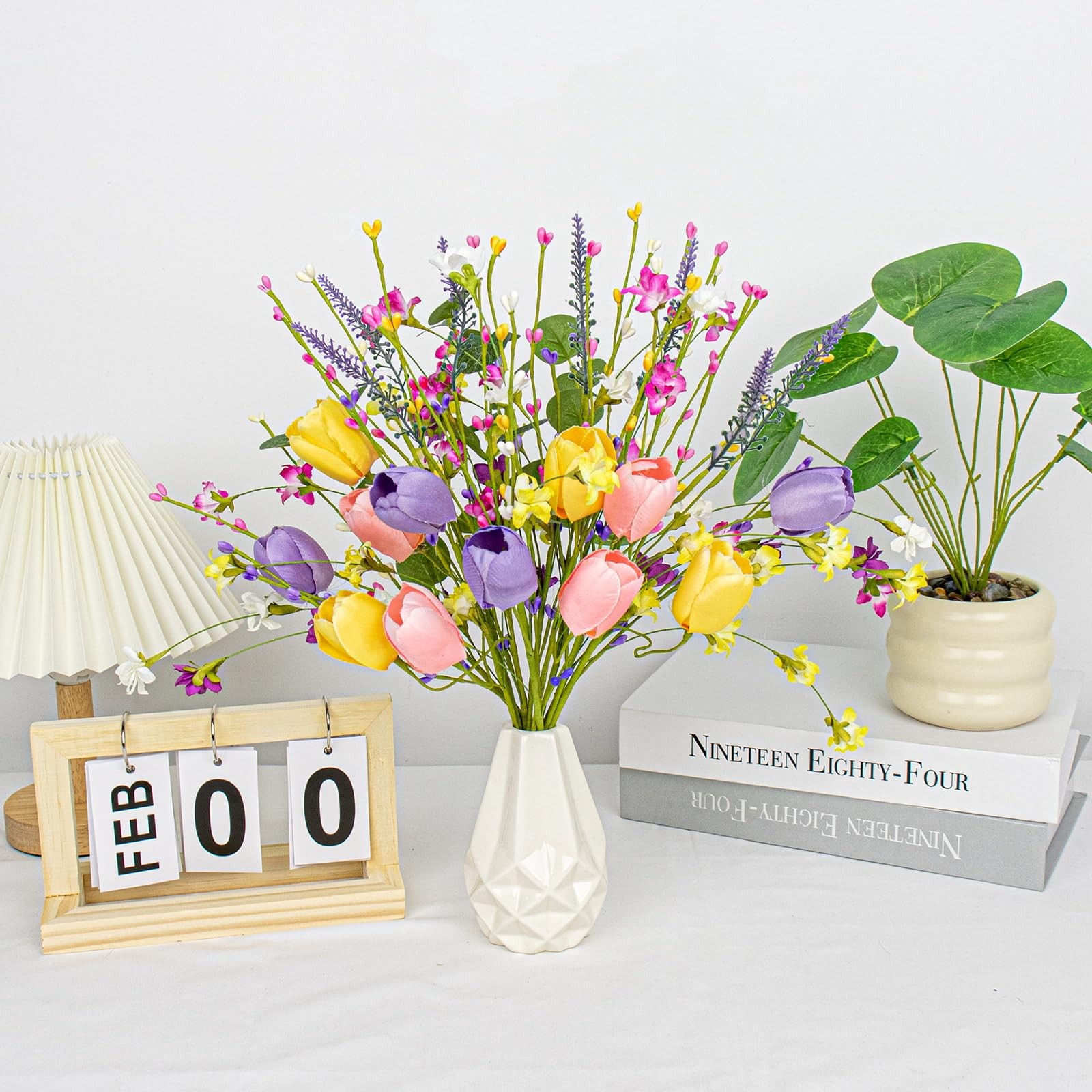 Artificial Spring Flowers 12 Pack Spring Flower Stems 17 Inch Floral Picks wi…