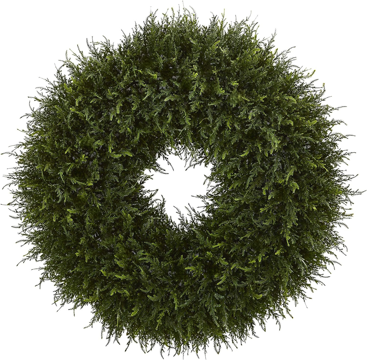 32-Inch Lush Green Cedar Artificial Wreath for Home Decor