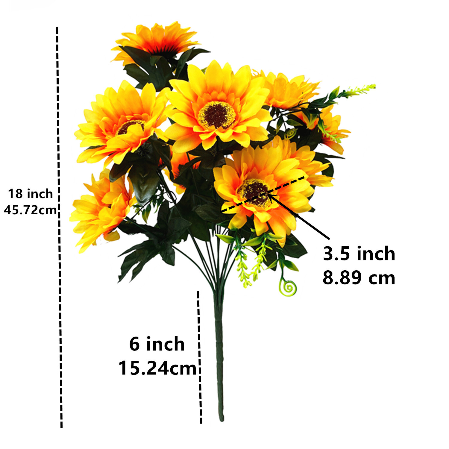 1/2/3/5 Pcs of Artificial Sunflower Lifelike Fake For Home Accent & Decor Yellow