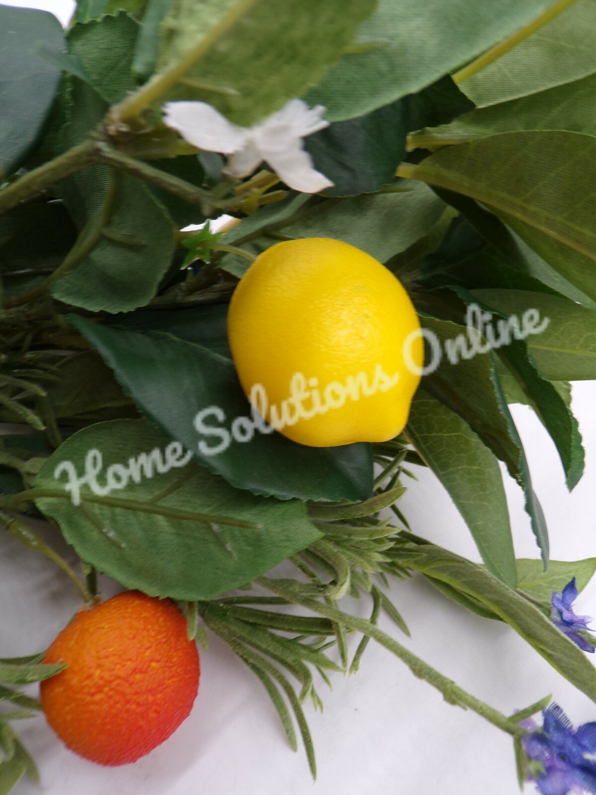 Pottery Barn Faux Citrus Lemon and Lavender Plant Stem Bunch Bouquet S/2 #5024B