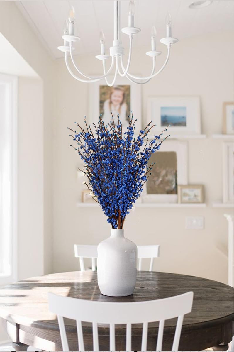15PCS Blue Flowers 29.5″ Jasmine Flowers Long Stem Artificial Flowers for Tal…