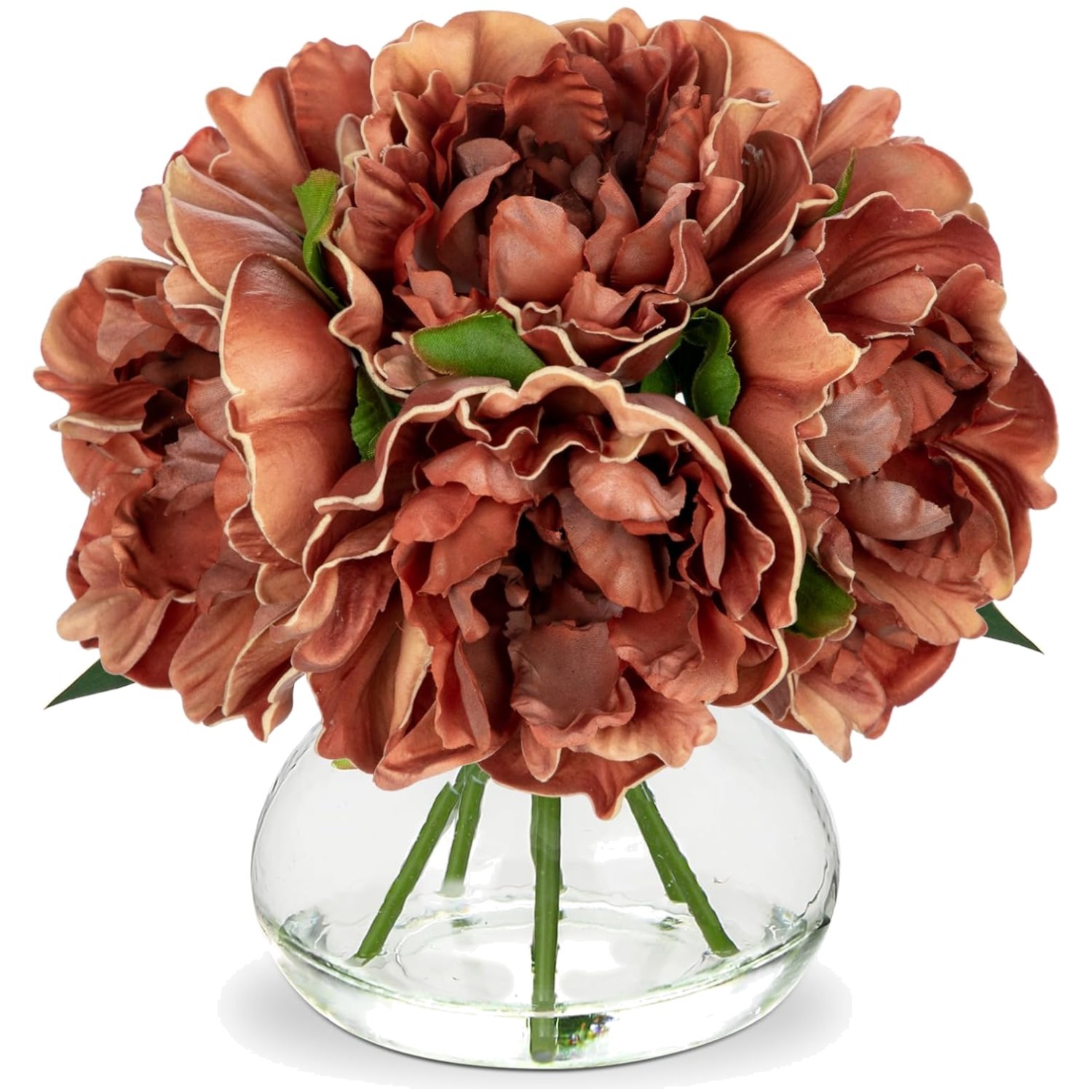 Realistic Faux Peony Arrangement with Vase