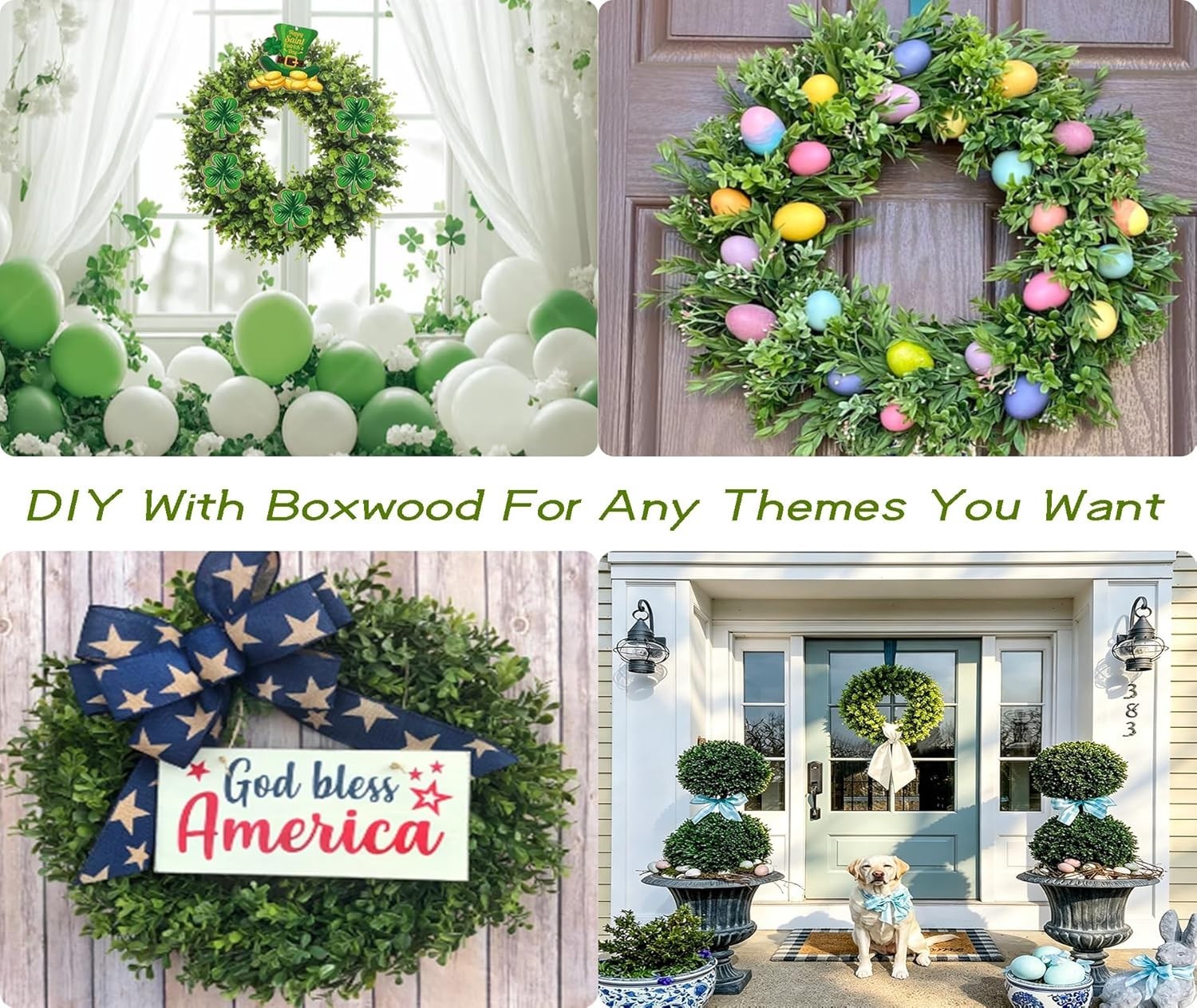 Charming 20” Artificial Boxwood Wreath – Perfect for Weddings & Seasonal Decor