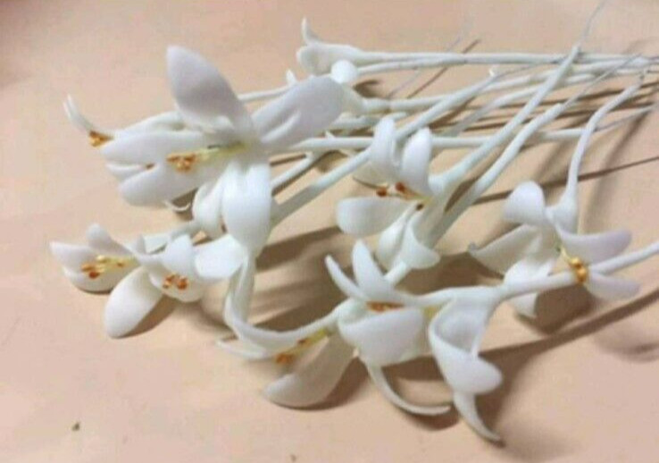 10 Pcs. Indian Cork Flowers Clay Artificial Thai Handmade Decorate Arrangement