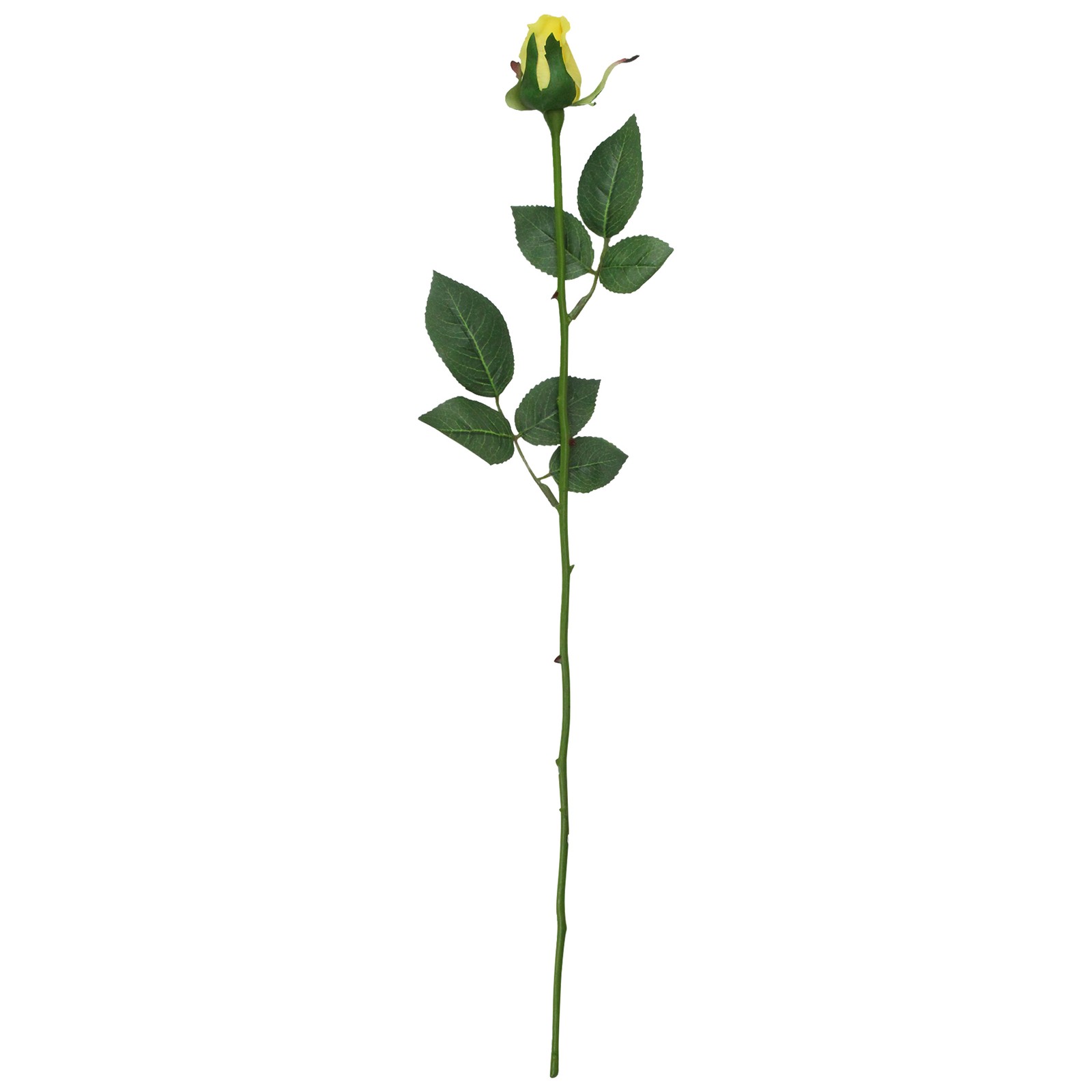 CC Home 23″ Artificial Long Single Stem Yellow Colored Budding Rose Pick