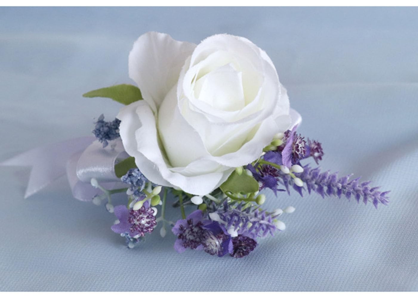 2 Pieces Homecoming Party Prom Artificial Wrist Corsage and Boutonniere Set, …