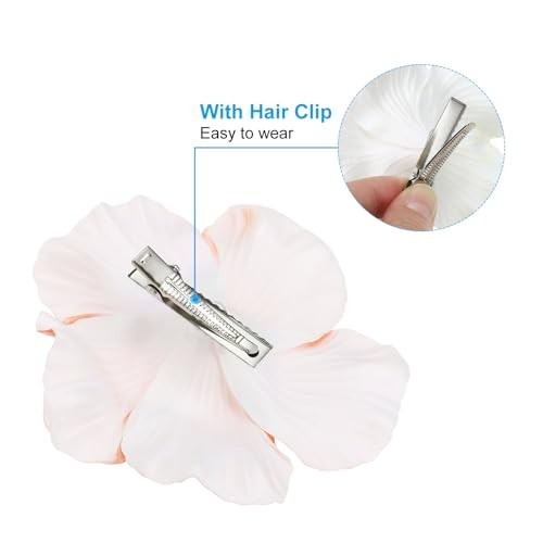 16 Pack Artificial Hawaiian Hibiscus Flowers Clips – Foam DIY Decor, Party Favor