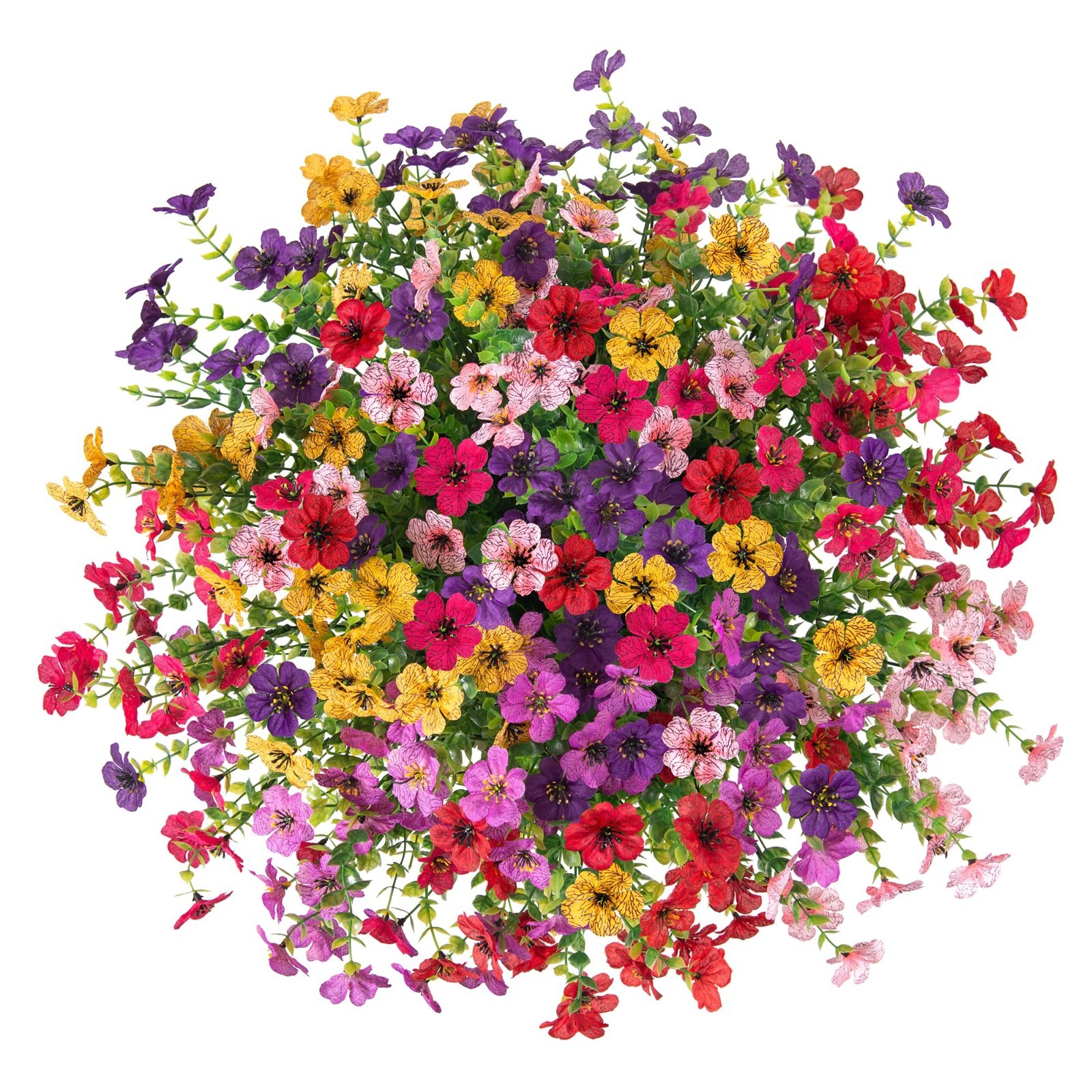 Colorful Faux Hanging Flowers Basket – Silk Daisy Plants for Outdoor Patio Garde