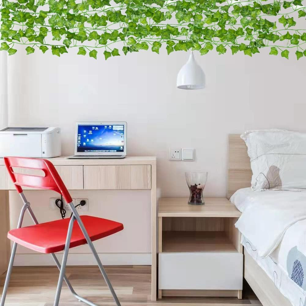 12 Pack 84Ft Artificial Ivy Garland Fake Plants, Fake Ivy Leaves Greener