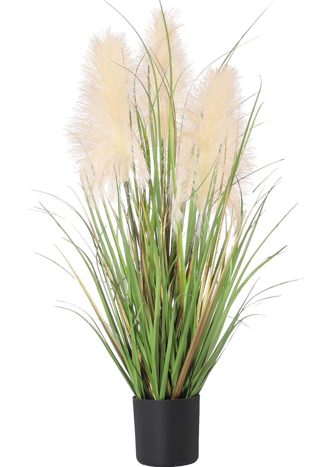 3ft Artificial Pampas Cattail Reed Grass Potted,35in Boho Fake Onion Grass Pl…