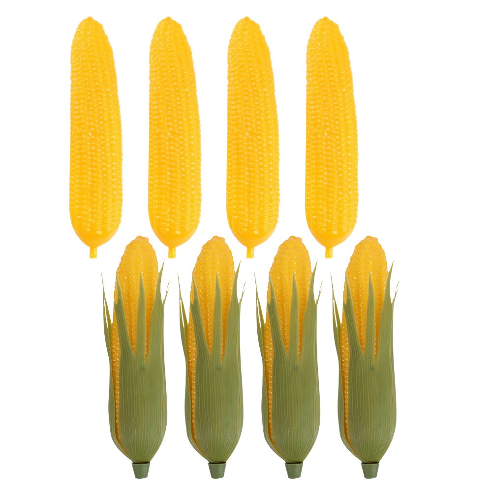 8Pcs Assorted Color Simulated Corn Models Reusable Plastic for Display and Decor