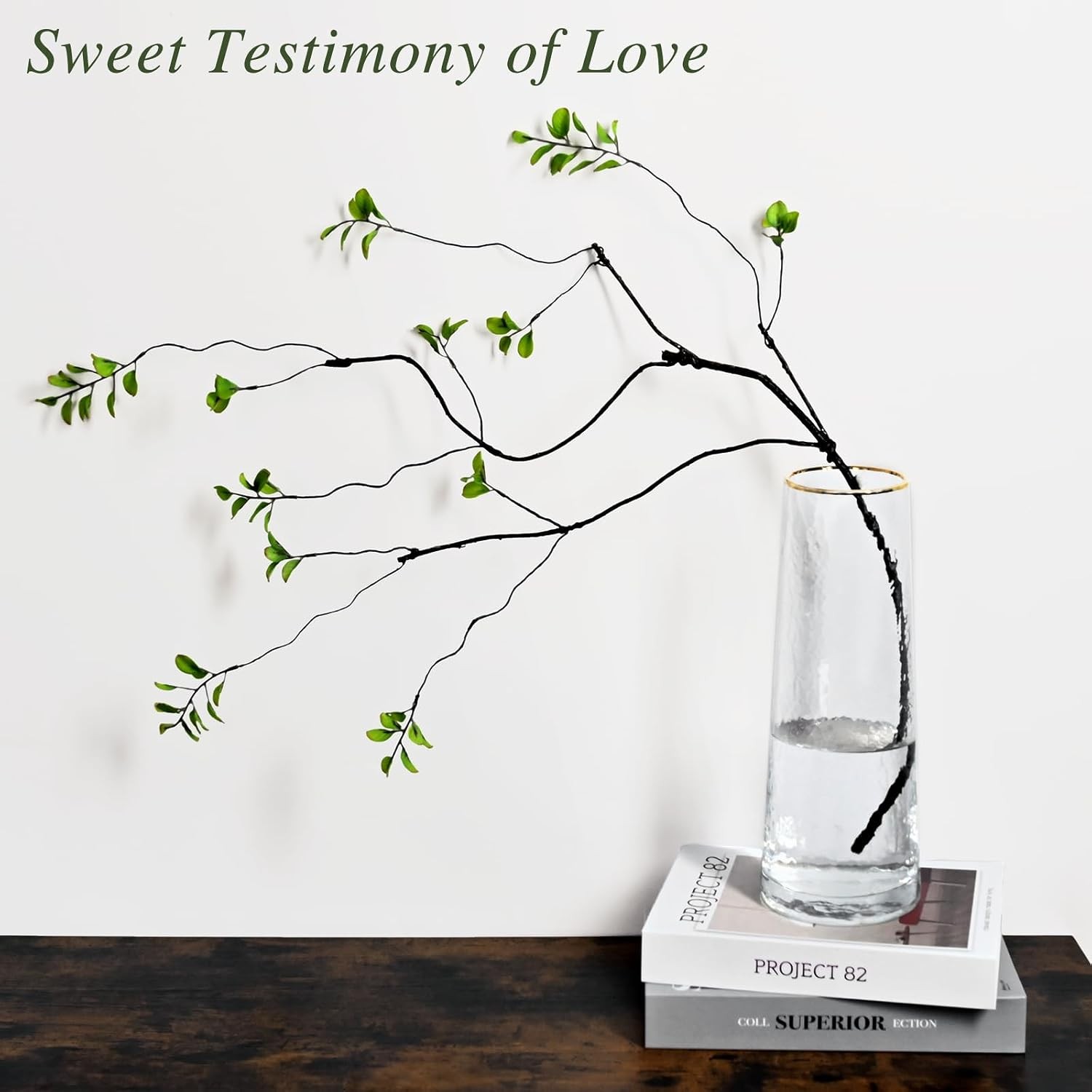 4PCS Artificial Ficus Branches for Vase, Faux Greenery Stems for Vase Filler,