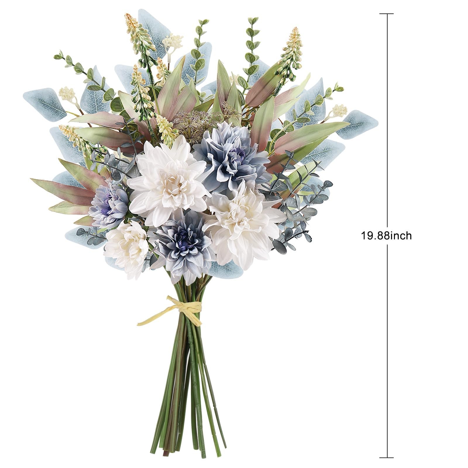 2 Pcs Fake Artificial Flowers Bouquet Silk Blue White Wedding Centerpiece