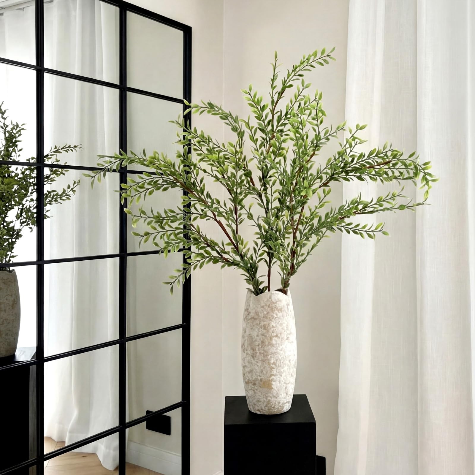 43″ Artificial Eucalyptus Branches for Summer Home Decor, Tall Faux Greenery …