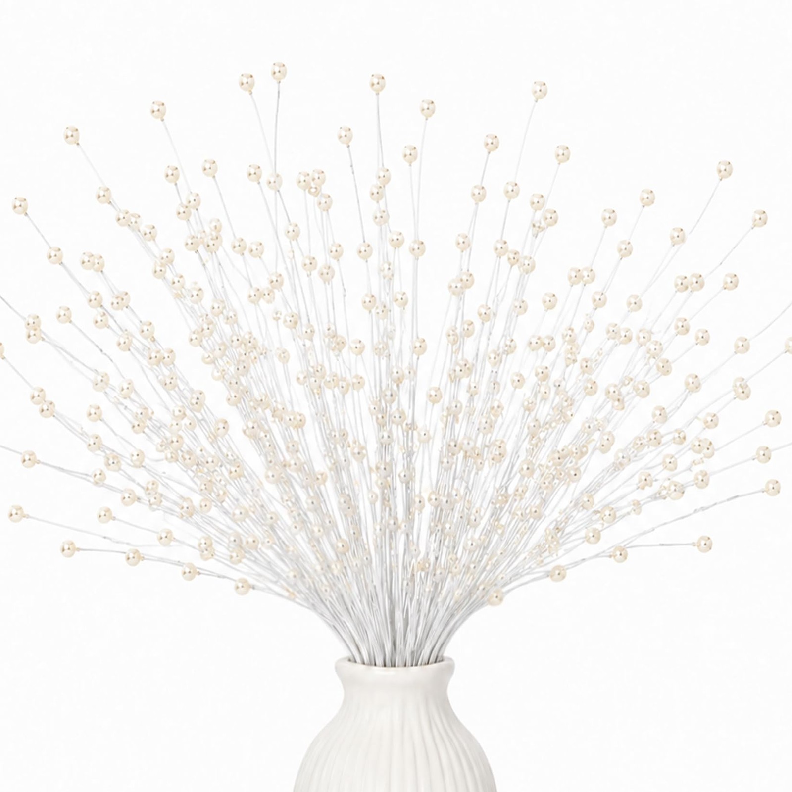 30 PCS Flower Bouquet – 4mm Bead Floral Picks Stick Bouquets,Floral Fillers f…