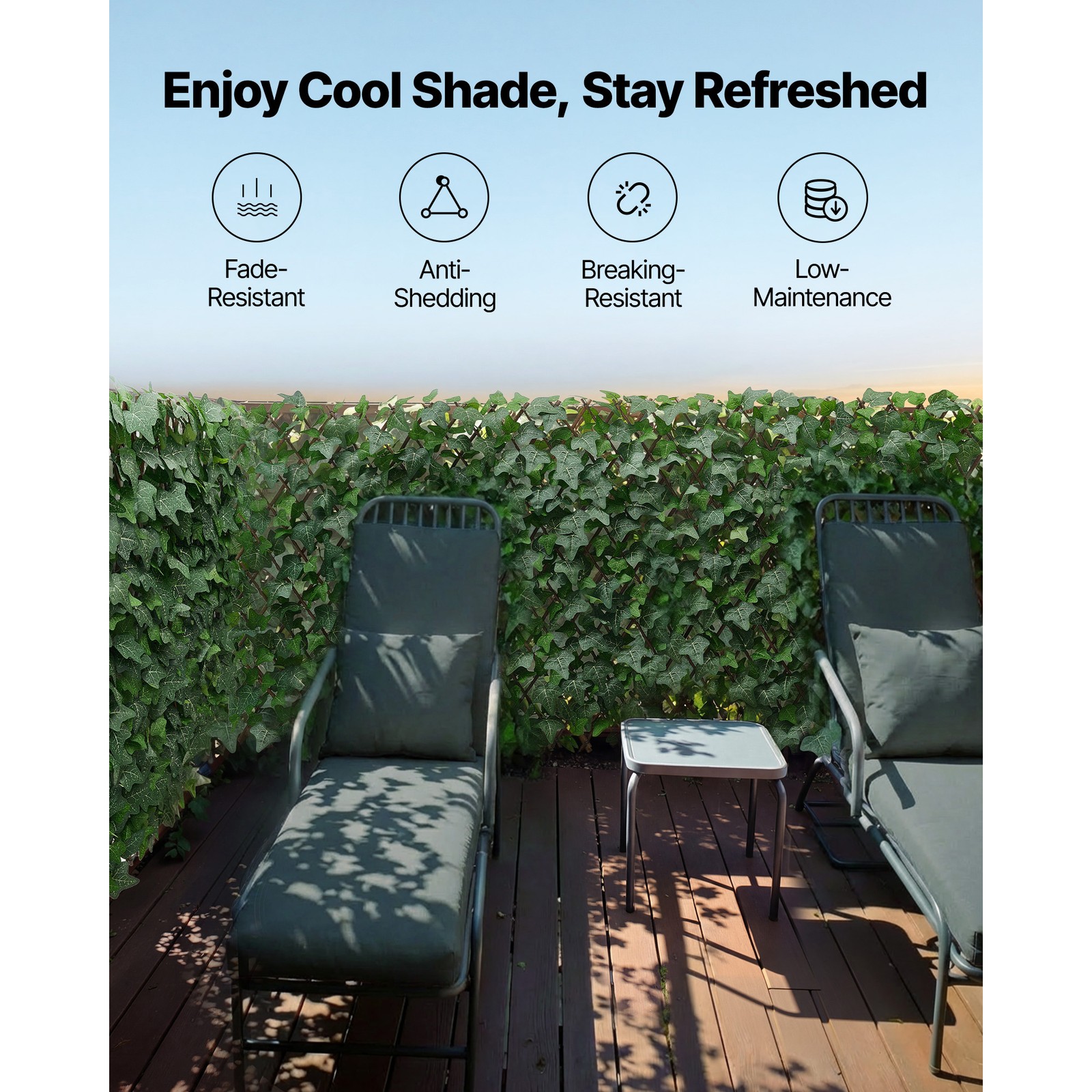Uimoso Expandable Privacy Screen 25 x 126 in Artificial Plant Wall for Patio
