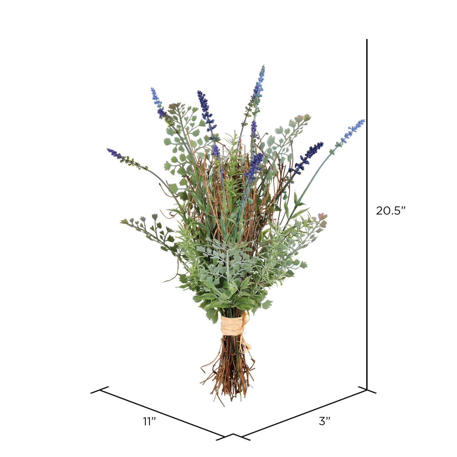 Vickerman 20.5″ Contemporary Plastic Artificial Lavender Bush in Green/Blue