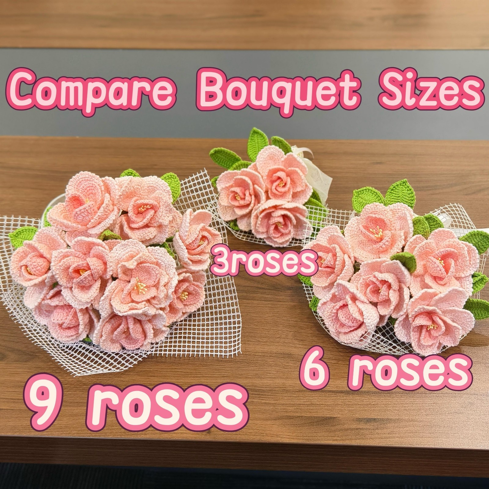 Crochet Flower Bouquet Handmade Mother’s Day Gift for Mom Keepsake Flowers