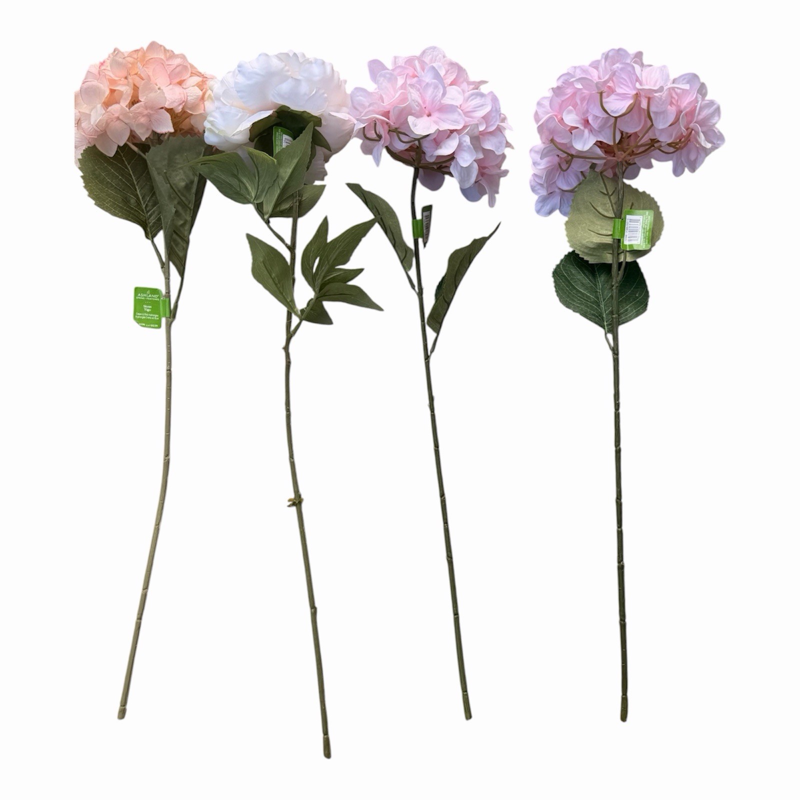 Ashland Spring Faux Floral Stems Lot 4 Pink Hydrangea Blush Peony Silk Flowers