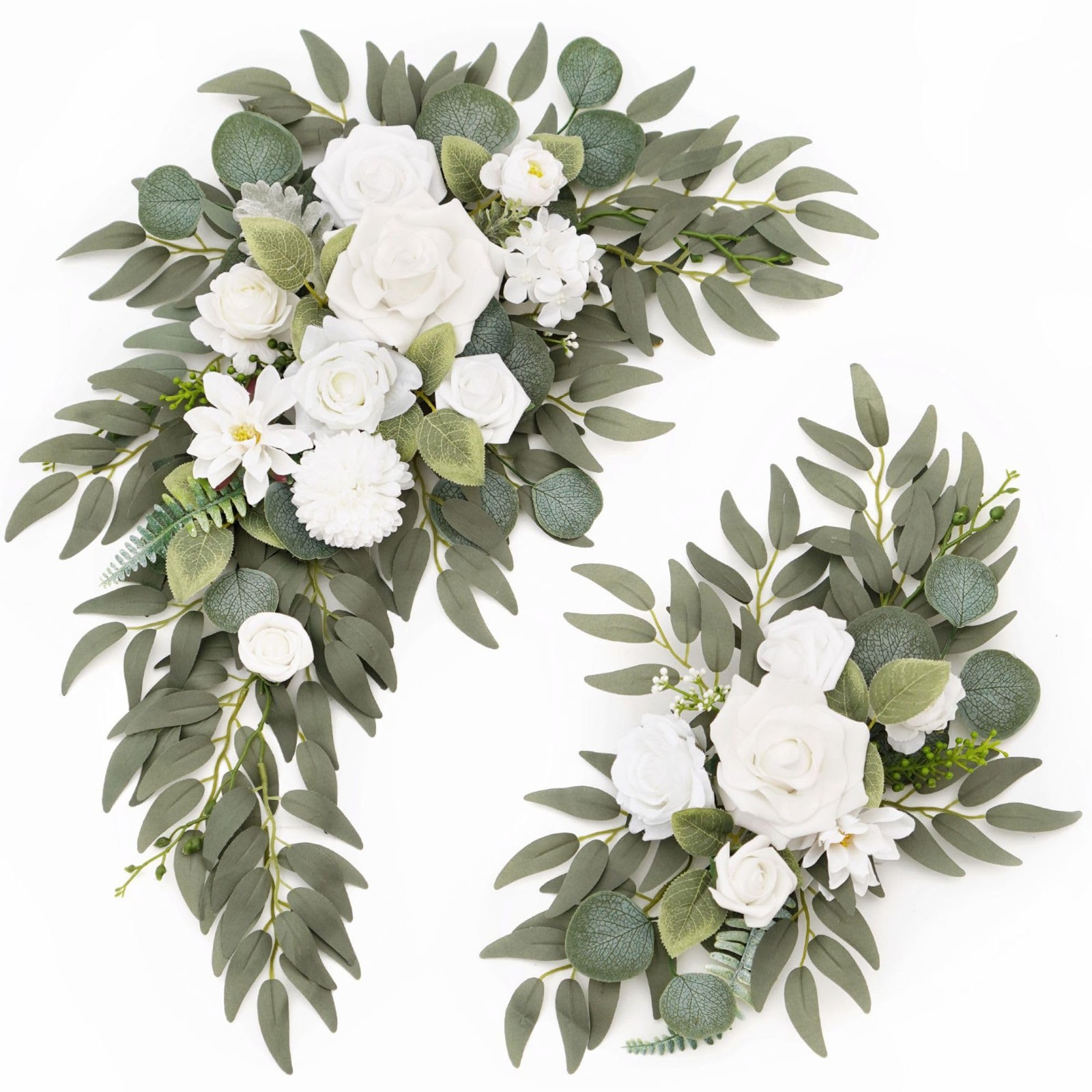 Wedding Sign Faux Flower Swag (Pack of 2) for Ceremony Party Reception Entran…