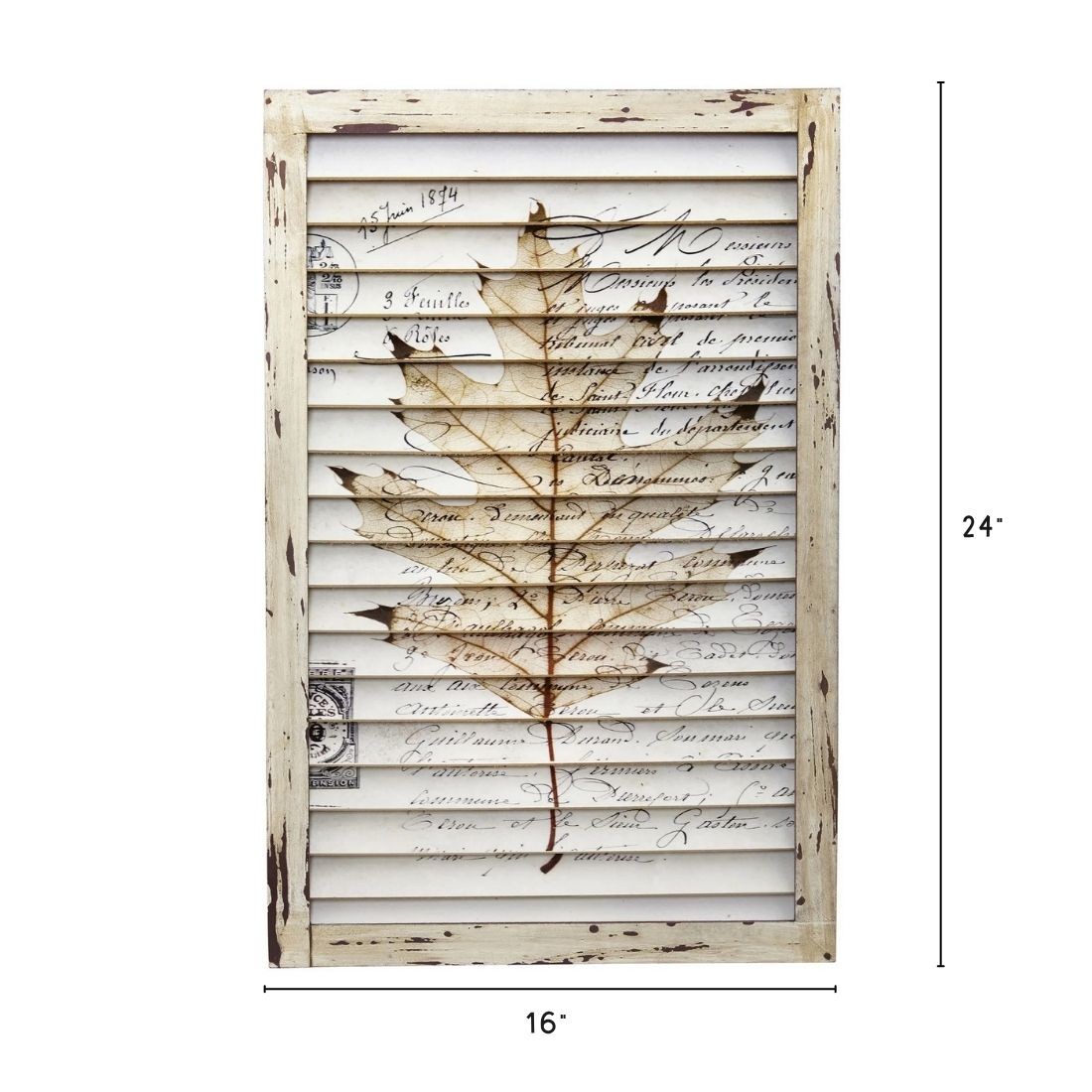 24″ Maple Leaf Window Shutter Wall Decor